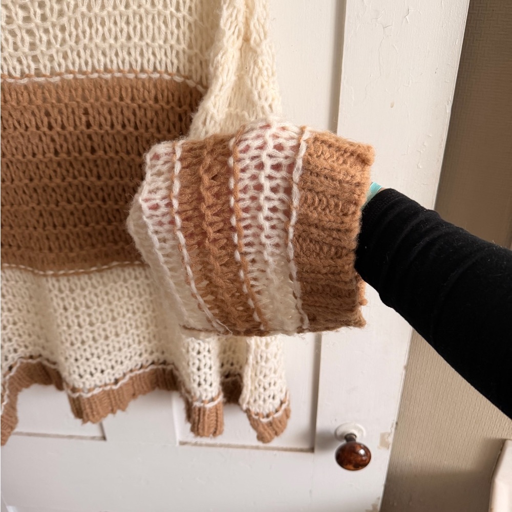 Free People Chunky Knit Sweater - Brown and Cream - Picture 7 of 9